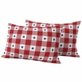 thumbnail image 1 of Independence Day Pillow Covers 2 Pack Patriotic Star Plaid Red White Pillowcase Waterproof Outdoor Throw Pillow Cover for Patio Balcony Rectangular Cushion 20”x12”, 1 of 9