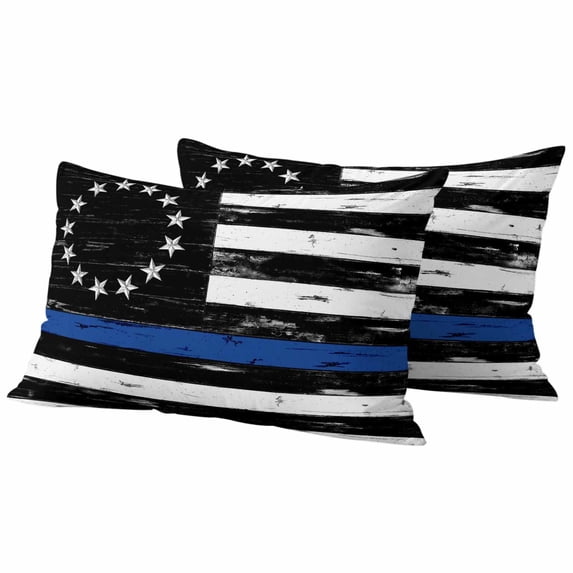 Independence Day Pillow Covers 2 Pack Watercolor U. S. Flag Cute Rottweiler Butterfly Retro Pillowcase Waterproof Outdoor Throw Pillow Cover for Patio Balcony Rectangular Cushion 20”x12”
