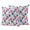 thumbnail image 1 of Independence Day Pillow Covers 2 Pack Watercolor U. S, Flag Themed Balloons Cute Firework Pillowcase Waterproof Outdoor Throw Pillow Cover for Patio Garden Square Cushion 16”x16”, 1 of 9