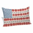 thumbnail image 1 of Independence Day Pillow Covers, Linen Long Throw Pillow Case, American Flag Red Blue White Flowers Holiday Pillow Protector Decorative Cushion Cover for Living Room/Bedroom 12" x 20", 1 of 8