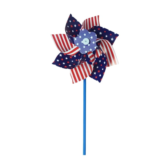 Independence Day Pinwheels, 10-Pack Patriotic Star-Spangled Wind Spinners for 4th of July Party Decorations, Outdoor Yard and Garden Decor, Kids Celebration Supplies