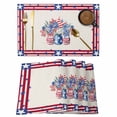 thumbnail image 1 of Independence Day Placemats Set of 1, Blue Floral Leaf Bottles Star Red Strips Non-Slip Place Mats Washable Table Mats for Kitchen Dining Table Decorations Indoor/Outdoor, 1 of 9