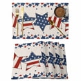 thumbnail image 1 of Independence Day Placemats Set of 1, Burlap American Flag Blue and Red Stars Non-Slip Place Mats Washable Table Mats for Kitchen Dining Table Decorations Indoor/Outdoor, 1 of 9