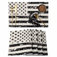 thumbnail image 1 of Independence Day Placemats Set of 1, Vintage Eagle Black American Flag Linen Texture Non-Slip Place Mats Washable Table Mats for Kitchen Dining Table Decorations Indoor/Outdoor, 1 of 9