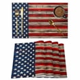 thumbnail image 1 of Independence Day Placemats Set of 2, Patriotic U.S. Flag Vintage Wood Grrain Non-Slip Place Mats Washable Table Mats for Kitchen Dining Table Decorations Indoor/Outdoor, 1 of 9