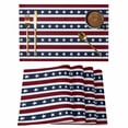 thumbnail image 1 of Independence Day Placemats Set of 2, Watercolor U, S, Flag Themed White Five-Pointed Star Non-Slip Place Mats Washable Table Mats for Kitchen Dining Table Decorations Indoor/Outdoor, 1 of 9