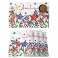 thumbnail image 1 of Independence Day Placemats Set of 4 4th of July Red Blue Stars Patriotic Place Mats Indoor Wipeable Table Mats Washable Cloth Dining Table Placemats for Kitchen Holiday Party Home Decor 13x19 Inch, 1 of 9