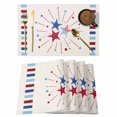 thumbnail image 1 of Independence Day Placemats Set of 4, 4th of July Red Blue Striped Stars Beige Placemats for Dining Table, Place Mats for Kitchen Tabletop, Waterproof Wipeable Dining Table Mats Set, 1 of 9