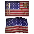 thumbnail image 1 of Independence Day Placemats Set of 4, Retro USA Flag Patriotic Vintage Non-Slip Place Mats Washable Table Mats for Kitchen Dining Table Decorations Indoor/Outdoor, 1 of 9