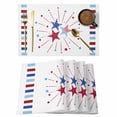 thumbnail image 1 of Independence Day Placemats Set of 6, 4th of July Red Blue Striped Stars Patriotic Placemats for Dining Table, Place Mats for Kitchen Tabletop, Waterproof Wipeable Dining Table Mats Set, 1 of 9