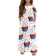 thumbnail image 1 of Independence Day Plus Size Spring Girls' Dresses 1776 Crew Neck Star Ice Cream Graphic Tshirt Dress Festival Casual Maxi Dress 2025 Summer Short Sleeve 3t Girls Patchwork Dress with Pockets, 1 of 5
