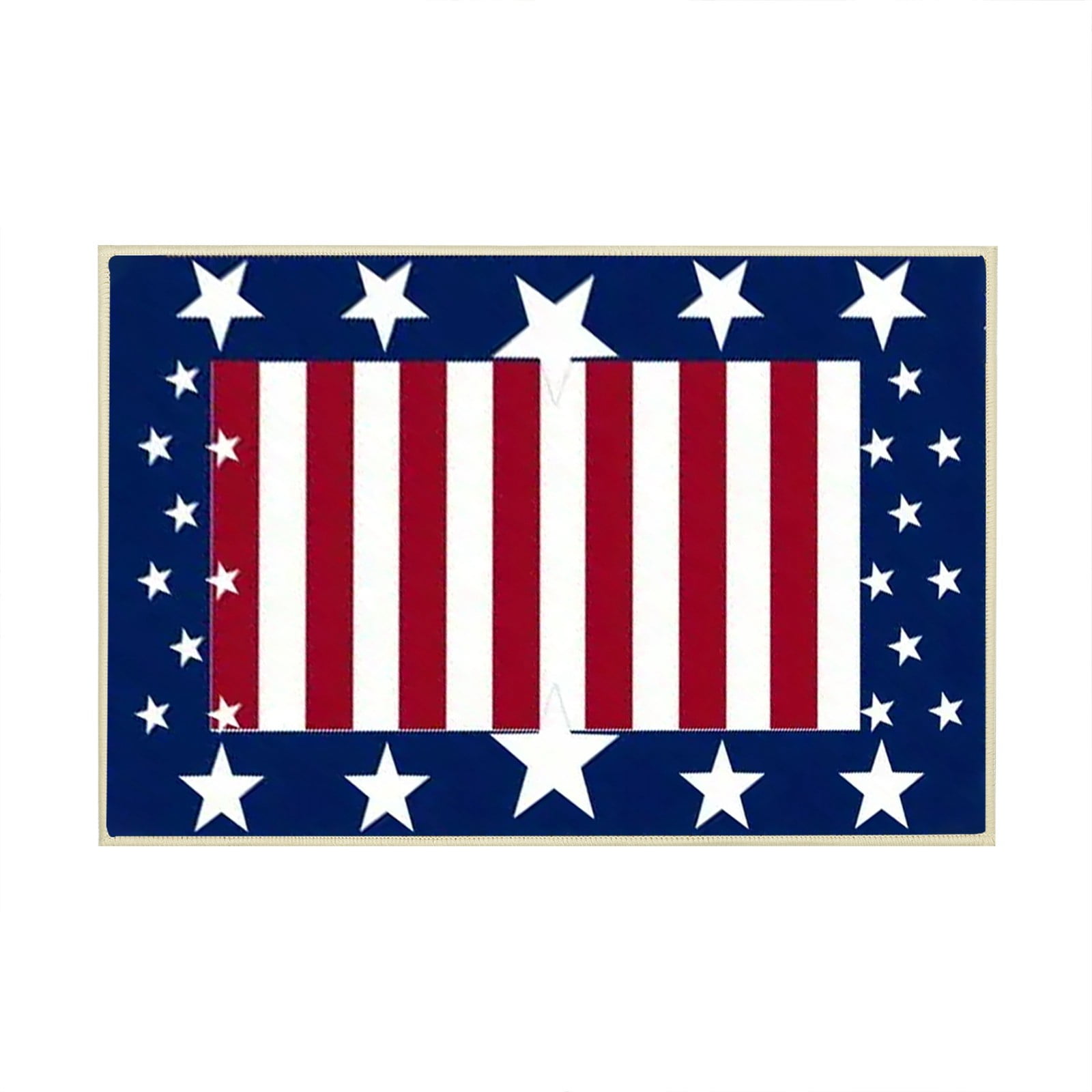 Independence Day Plush Floor Mat Happy July Color Printed Floor Mat