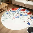 thumbnail image 1 of Independence Day Poppies With Eucalyptus Leaves White Round Carpet Living Room Bedroom Home Decoration Coffee Table Mat Lounge Rug Chair Mats, 1 of 5