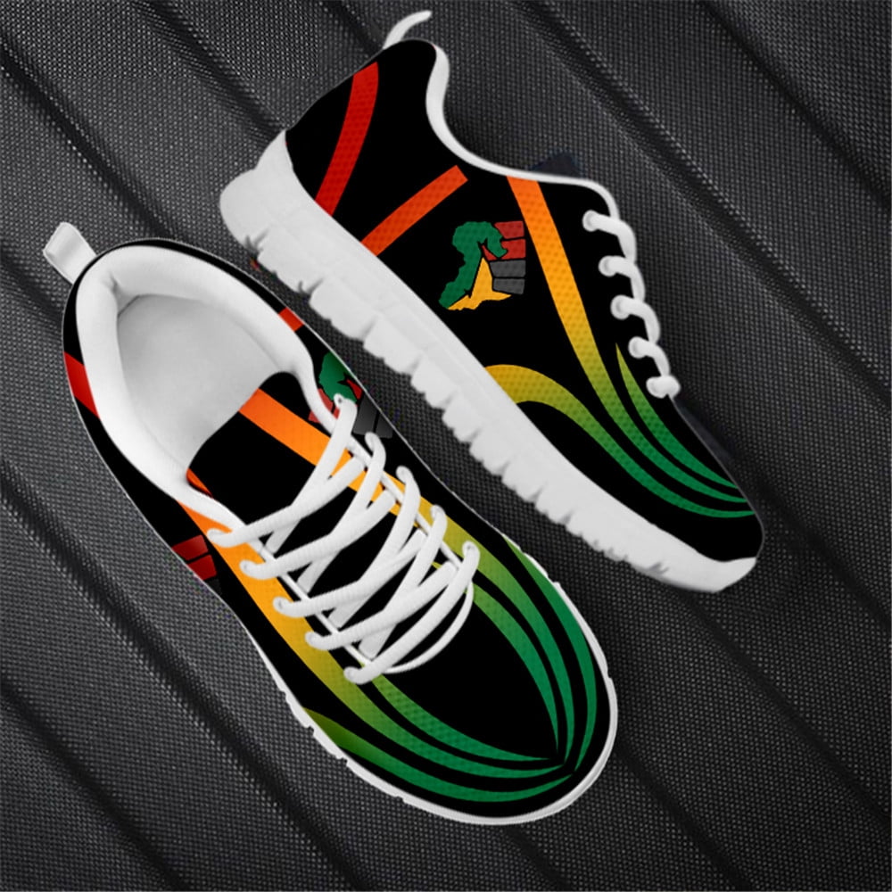 Independence Day Print Woman Flats Sneakers African American Hand Line ...
