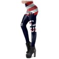 thumbnail image 1 of Independence Day Printed 3d Digital Women Leggings Workout Pants Skinny Tummy Control Capri Purple L, 1 of 4