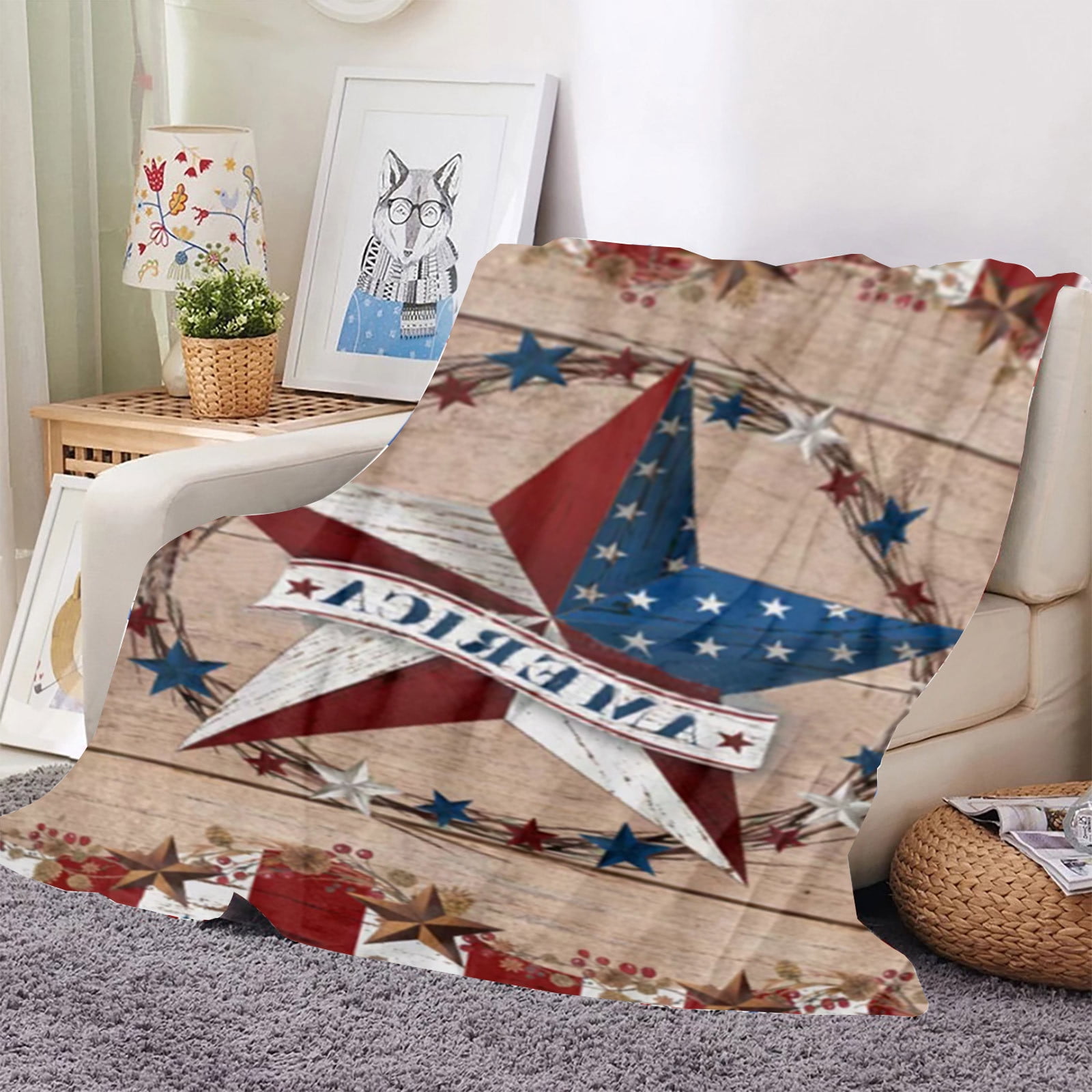 Independence Day Printed Flannel Blanket Conditioning Blanket Sofa