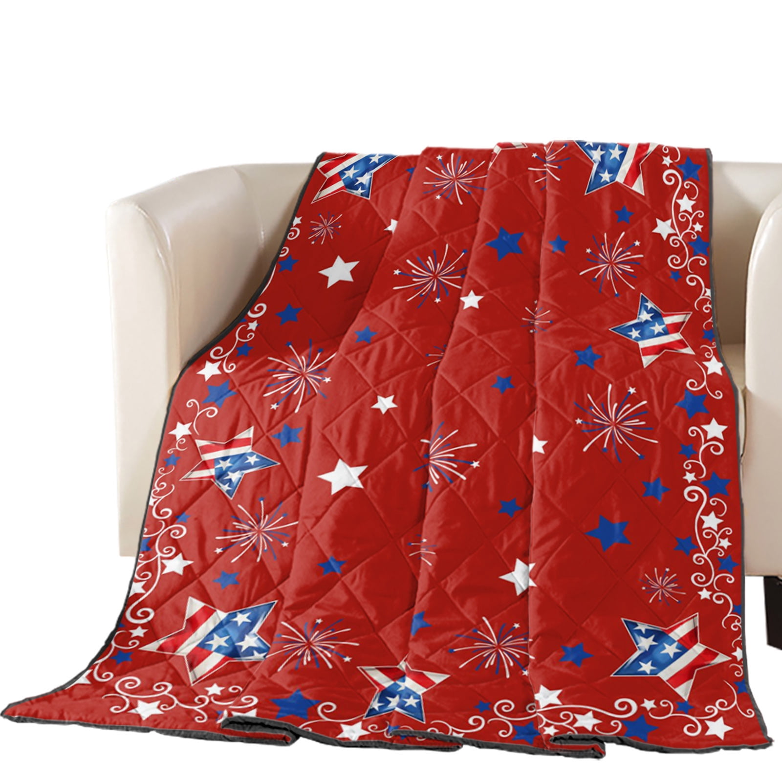 Independence Day Quilted Comforters Cooling Blanket King Size, Fourth ...