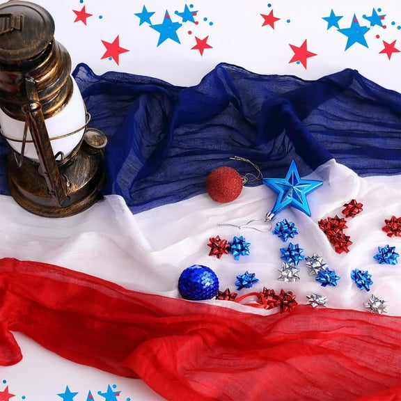 Independence Day Red White Blue Patchwork Fold Table Flag