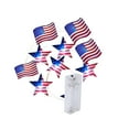 thumbnail image 1 of Independence Day Red White Blue Star Streamer Flag & Star Shape Lights Battery Operated USA Flag Patriotic Decor For Indoor Outdoor Ornaments Memorial Day 4th Of July Party Supplies, 1 of 6