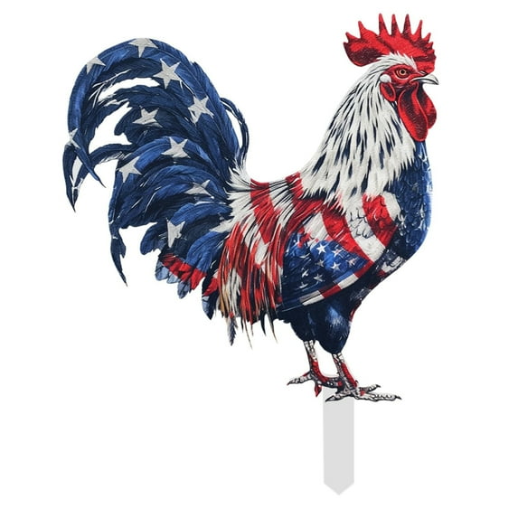 Independence Day Rooster Card Fashionable Traditional Patriotic Summer Party Decoration for Festive Celebration
