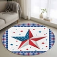 thumbnail image 1 of Independence Day Round Area Rug 3.3Ft Washable Circle Rugs for Dining Room Table, Red Blue Patriotic Star Stripes Plaid Non-Slip Carpet Floor Mats Indoor Outdoor Carpet Runner Aesthetic Home Decor, 1 of 8