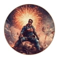 thumbnail image 1 of Independence Day Round Car Coasters (6PCS) Microfiber Leather, 11x11 cm/4.3x4.3 in, Drink Cup Holder Mats for Car, Absorbent Car Accessories, Set of 6 Car Coasters, 1 of 6