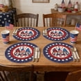 thumbnail image 1 of Independence Day Round Placemats Set of 4 Patriotic Red White Blue Star Pattern Polyester Table Mats Heat Resistant Dining Decor for July 4th Party, 1 of 7