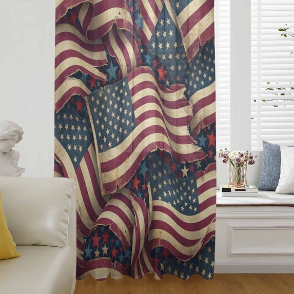 Independence Day Semi Sheer Curtains Drapes for Living Room,Bedroom ...