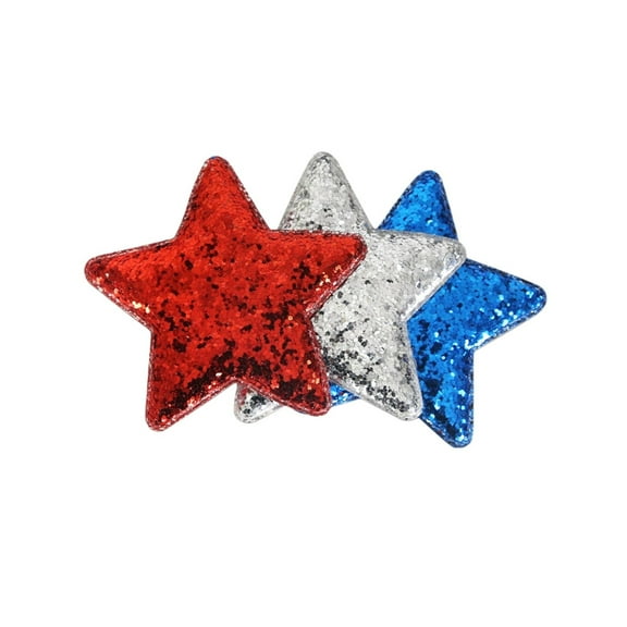 Independence Day Sequin Star Barrettes Hair Clips for Women Festive Patriotic Hair Accessories Sparkling Edge Clip