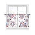 thumbnail image 1 of Independence Day Sheer Curtains 2 Panels Set Day 4th of July Ombre Blue Red Firework on White Sheer Window Curtains Light Filtering Rod Pocket Voile Drapes for Bedroom Living Room 52"x54", 1 of 9