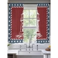 thumbnail image 1 of Independence Day Sheer Curtains 2 Panels Set, U.S. Flag Ocean Coastal Lighthouse Star Navy Blue Light Filtering Rod Pocket Voile Drapes, Window Sheer Curtains for Living Room/Bedroom, 52'' W x 72'' L, 1 of 7