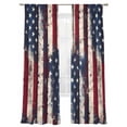 thumbnail image 1 of Independence Day Sheer Curtains 2 Panels Set U.S. Flag Themed Five-Pointed Star Retro Wood Grain Sheer Window Curtains Light Filtering Rod Pocket Voile Drapes for Bedroom Living Room 52"X96", 1 of 9
