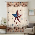 thumbnail image 1 of Independence Day Sheer Curtains 84 Inches Long, Rustic Texas Star Farmhouse Wooden Light Filering Curtains, Breathable Simi Curtain Privacy Drapes for Living Room Bedroom Lightweight Window Treatment, 1 of 9