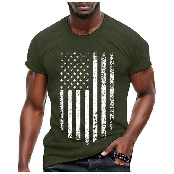Independence Day Shirt Independence Day Mens T-Shirt July 4th Independence Day Mens Short Sleeve Shirt Golf Shirts T-Shirt Casual Business Tops AG,M