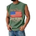 thumbnail image 1 of Independence Day Shirt Men 250 Anniversary Usa Patriotic Shirts Sleeveless Crew Neck Usa Flag Tank Tops Graphic Muscle Fit We the People T Shirts Army Green M, 1 of 3
