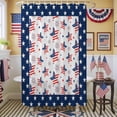 thumbnail image 1 of Independence Day Shower Curtain, 48" x 72", U.S. Flag Themed Cartoon Five-Pointed Stars Waterproof Bathroom Curtain Washable Shower Curtain Set with 12 Hooks, 1 of 9