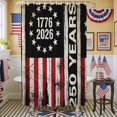 thumbnail image 1 of Independence Day Shower Curtain, 72" x 72", 250 Years American Flag Red Stripe 4th of July Waterproof Bathroom Curtain Washable Shower Curtain Set with 12 Hooks, 1 of 9