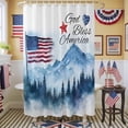 thumbnail image 1 of Independence Day Shower Curtain, 72" x 72", God Bless American Mountains Waterproof Bathroom Curtain Washable Shower Curtain Set with 12 Hooks, 1 of 9