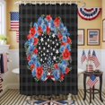 thumbnail image 1 of Independence Day Shower Curtain, 72" x 72", Red Blue Flower Black Plaid Bow Star Abstract Waterproof Bathroom Curtain Washable Shower Curtain Set with 12 Hooks, 1 of 9