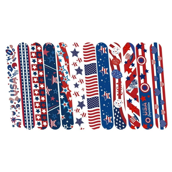 Independence Day Slap Bracelets, 4Th of July Slap Bracelets, Party Supplies Favors Prizes Exchanging Gifts Multicolor