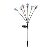 Independence Day Solar Lights, Waterproof Ground Plug Star Decor for Lawn, Patio, Garden, Solar-Powered Patriotic Star Light