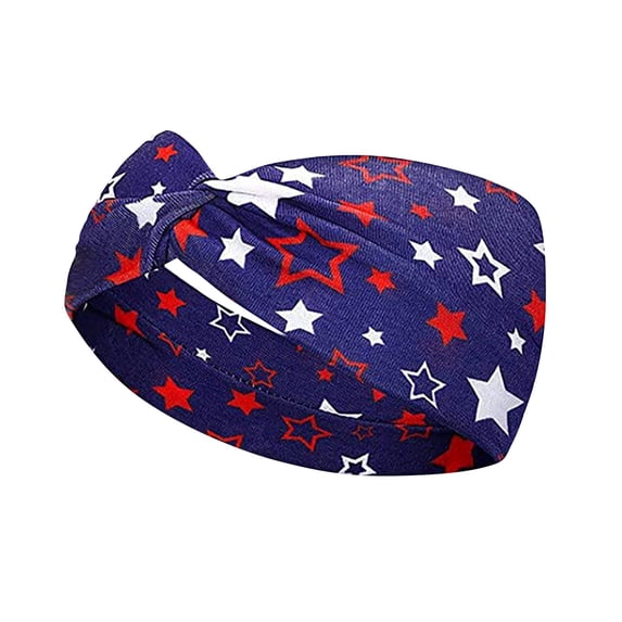 Independence Day Sports Headband Patriotic Decorative Party Sweatband Memorial Day 4th of July Decorations Athletic Hair Accessory National Pride Red White and Blue Festive Band