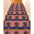 thumbnail image 1 of Independence Day Stair Treads Non Slip for Steps Retro Boots American Flag Red Blue Stripe 15 Pcs Reusable Adhesive Stair Runner Mats for Dogs Elders Carpet Treads Rugs for Staircase 8x30 In, 1 of 7