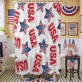 thumbnail image 1 of Independence Day Star Shower Curtain, 72" x 84", Patriotic USA Flag Red Blue Star Fireworks Waterproof Bathroom Curtain Washable Shower Curtain Set with 12 Hooks, 1 of 9