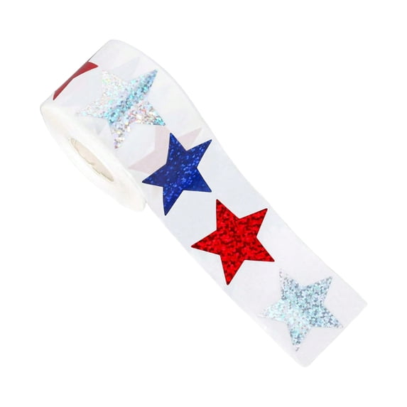 Independence Day Star Stickers 500 Pcs 1 Inch Adhesive Decals For Patriotic Decor Gift Wrapping Scrapbooking Craft Supplies