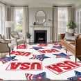 thumbnail image 1 of Independence Day Star Washable Living Room Rugs 5'x8', Patriotic USA Flag Red Blue Star Fireworks Low Pile Throw Large Area Rug Non-Slip Sturdy Edge Binding Carpet for Living Room Kitchen Office, 1 of 9