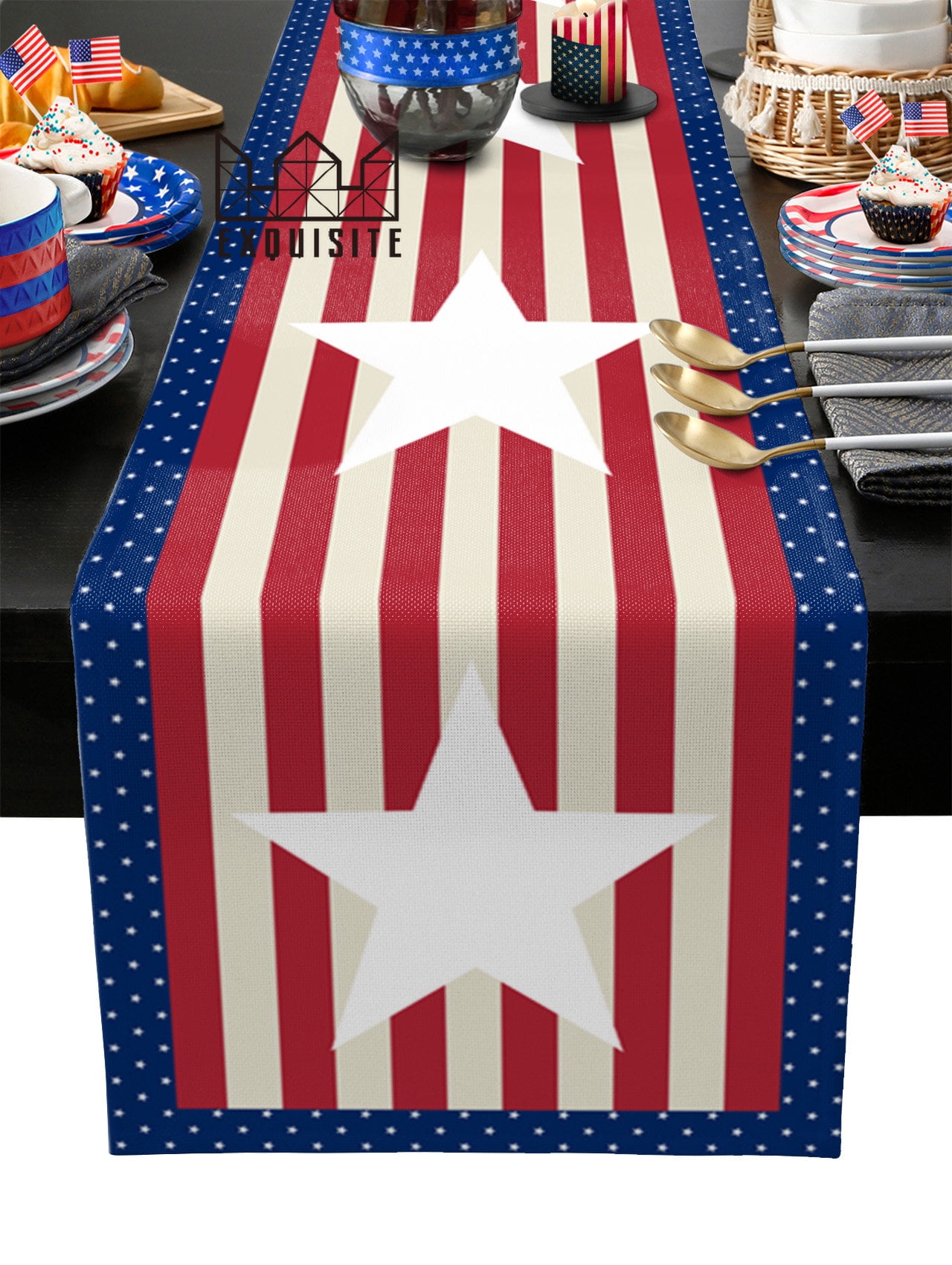 Independence Day Stars Stripes Table Runner ration Home r Dinner Table ...