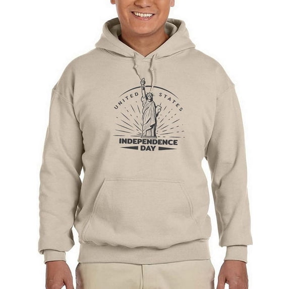 Independence Day Statue Hoodie Men -Image by Shutterstock, Male 5X-Large