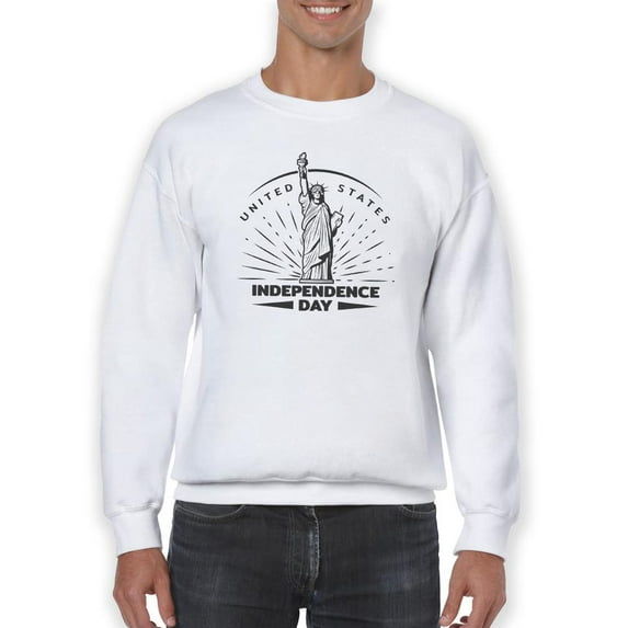 Independence Day Statue Sweatshirt Men -Image by Shutterstock, Male 4X-Large