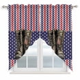 thumbnail image 1 of Independence Day Swag Valances for Windows, Kitchen Curtains 36 Inch Length 2 Panels Set, Retro Boots Red Blue Stars US Flag Stripes Short Curtains for Small Windows Rod Pocket Cafe Curtains 28"x36", 1 of 8